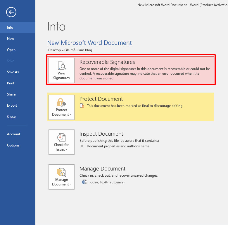 tạo chữ ký trong Word