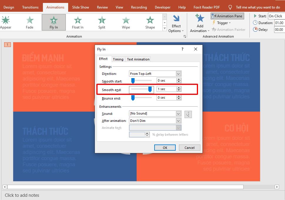Hướng dẫn cách tạo hiệu ứng động cho sơ đồ SWOT trong PowerPoint