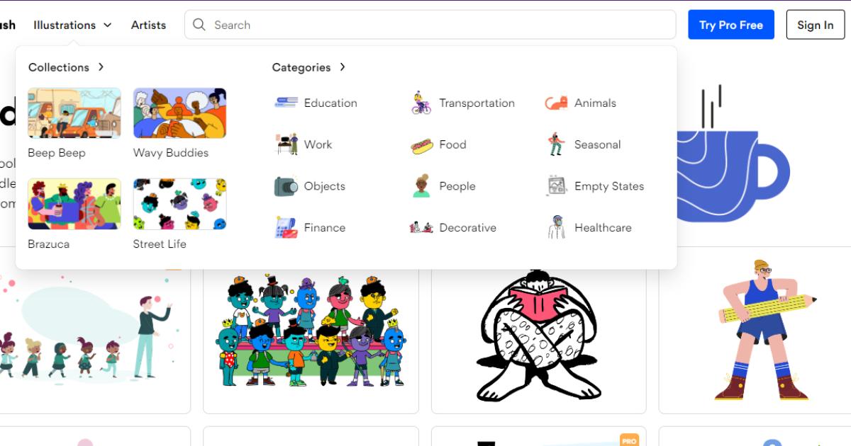 Trang web cung cấp ảnh minh họa không nền Blush