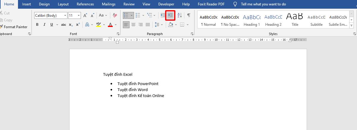 Cách gạch đầu dòng và đánh số dòng trong Word với Bullet and numbering