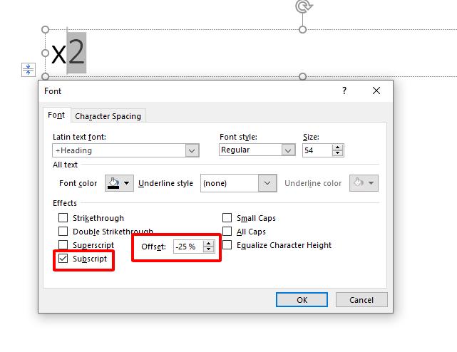Cách viết chỉ số dưới và đánh số mũ trong PowerPoint