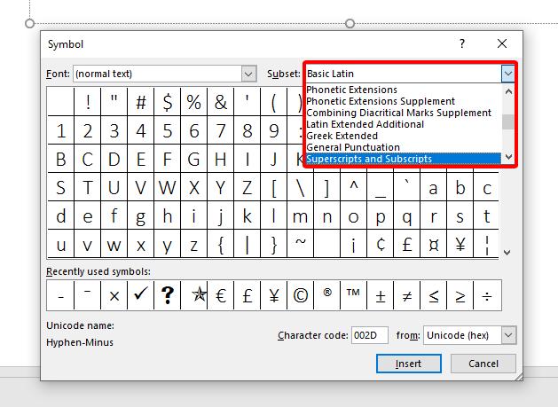 Cách viết chỉ số dưới và đánh số mũ trong PowerPoint