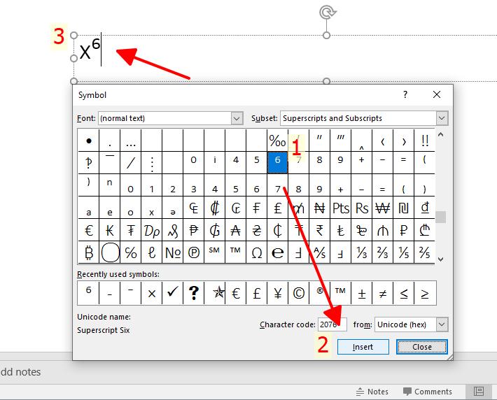 Cách viết chỉ số dưới và đánh số mũ trong PowerPoint