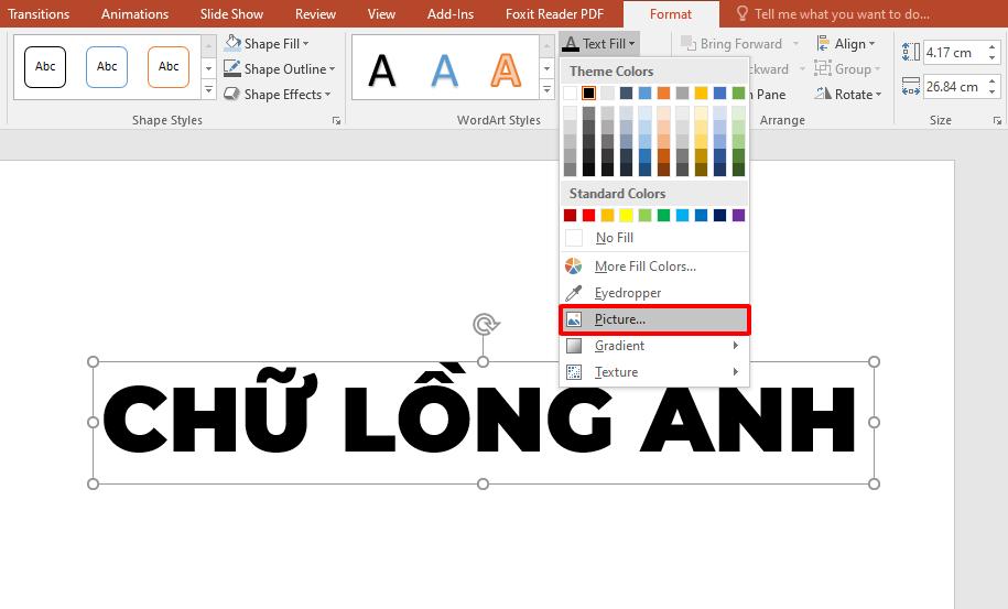 Cách tạo hiệu ứng chữ lồng ảnh và video trong PowerPoint