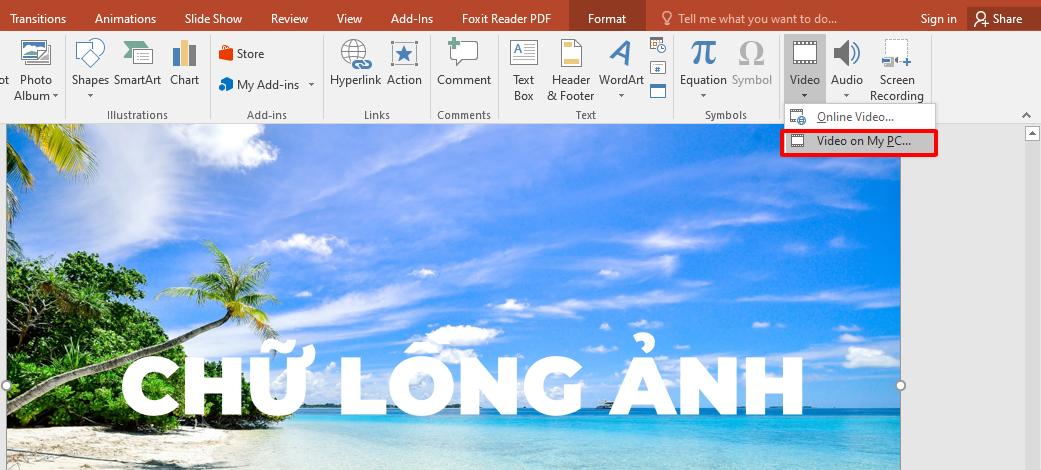Cách tạo hiệu ứng chữ lồng ảnh và video trong PowerPoint