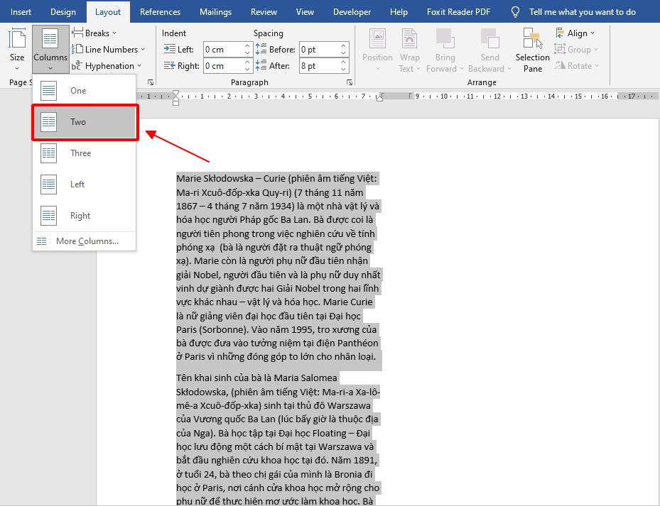 Cách tạo Drop Cap và chia cột báo trong Microsoft Word