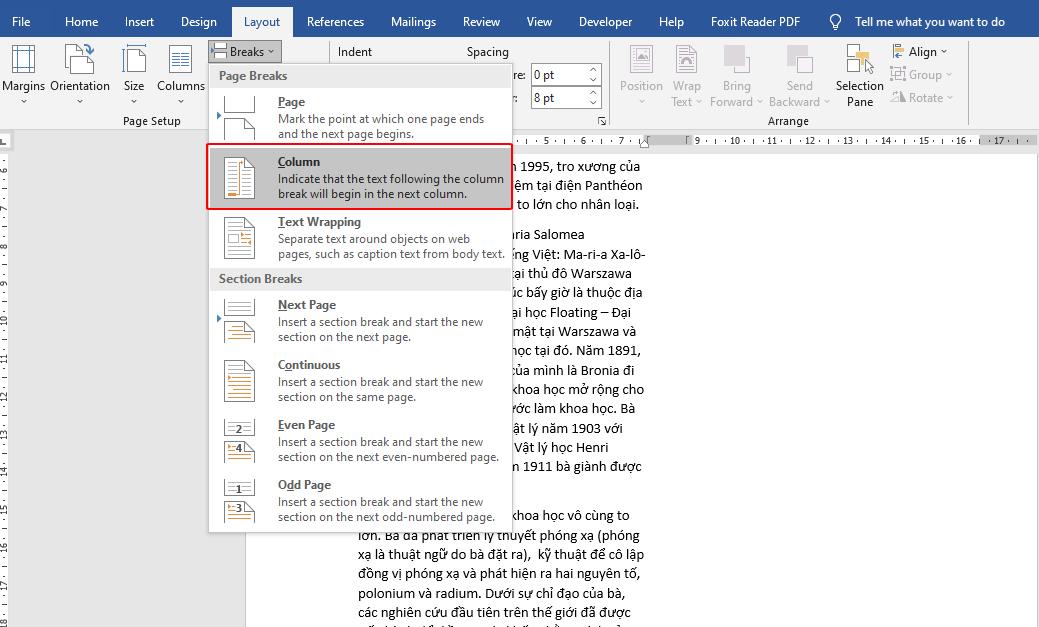 Cách tạo Drop Cap và chia cột báo trong Microsoft Word