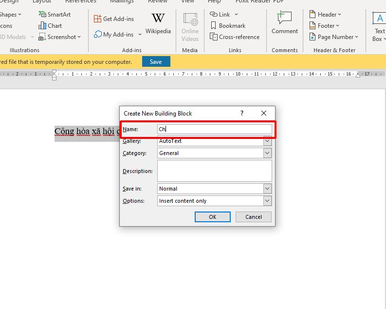 Cách tạo AutoText giúp soạn thảo văn bản nhanh trong Word