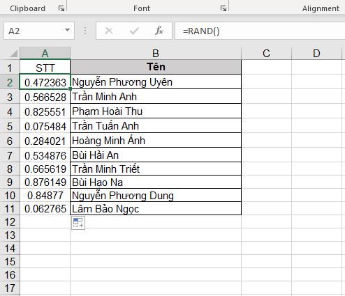 Hướng dẫn cách chọn ngẫu nhiên giá trị trong Excel cực nhanh