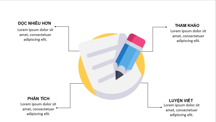 Tạo slide chứa infographic theo bố cục trung tâm 1