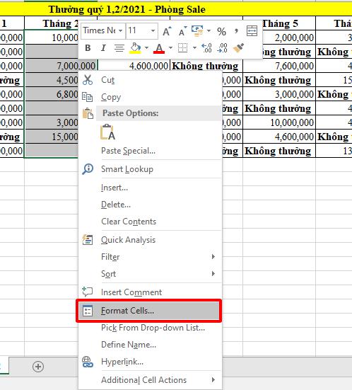 Cách định dạng chuẩn cho dữ liệu dạng số trong Excel