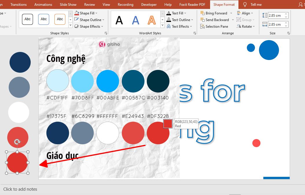 Lựa chọn màu sắc thiết kế slide cho từng ngành hàng