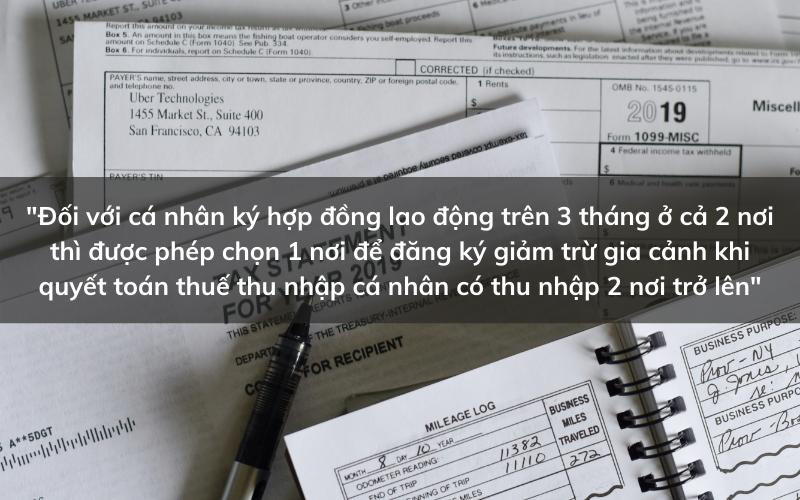 Phương pháp quyết toán thuế thu nhập cá nhân có thu nhập 2 nơi trở lên