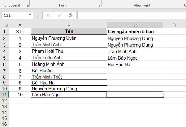 Hướng dẫn cách chọn ngẫu nhiên giá trị trong Excel cực nhanh