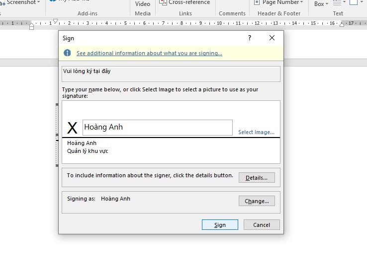 tạo chữ ký trong Word