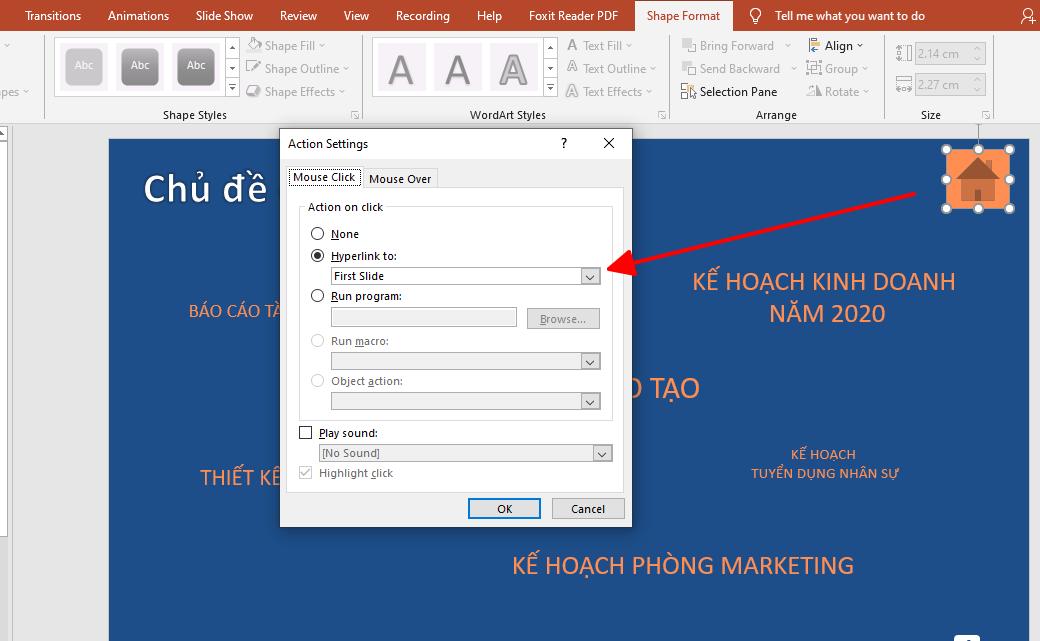 Cách tạo và sử dụng Action Button (nút hành động) trong PowerPoint