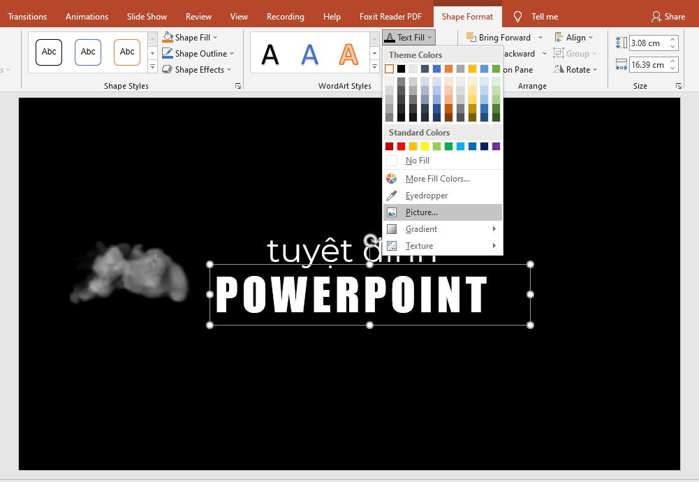 Cách tạo hiệu ứng chữ khói (smoke text) độc đáo trong PowerPoint