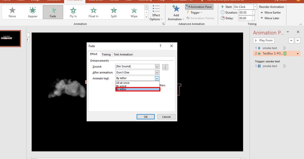 Cách tạo hiệu ứng chữ khói (smoke text) độc đáo trong PowerPoint