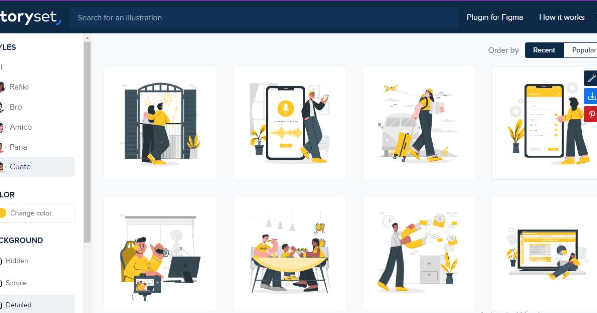 Trang web cung cấp ảnh minh họa không nền storyset