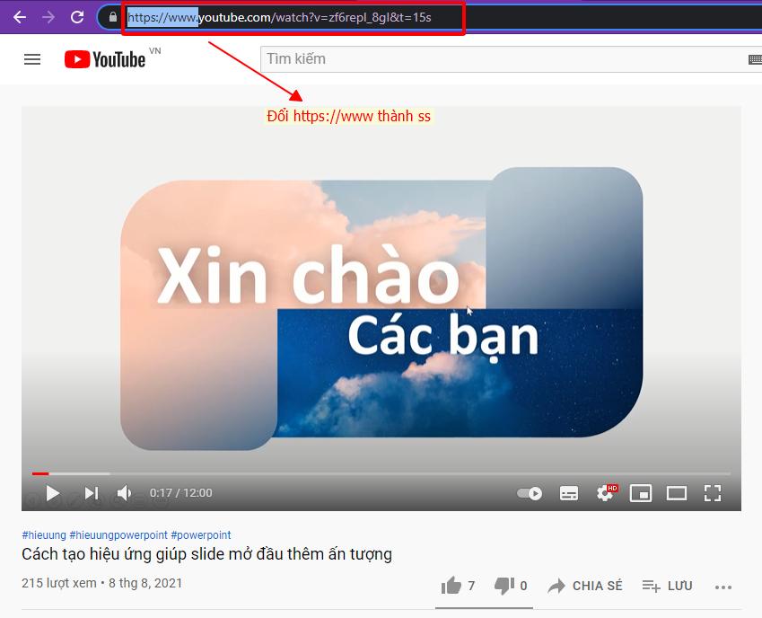 Cách tải video từ Youtube để chèn vào PowerPoint