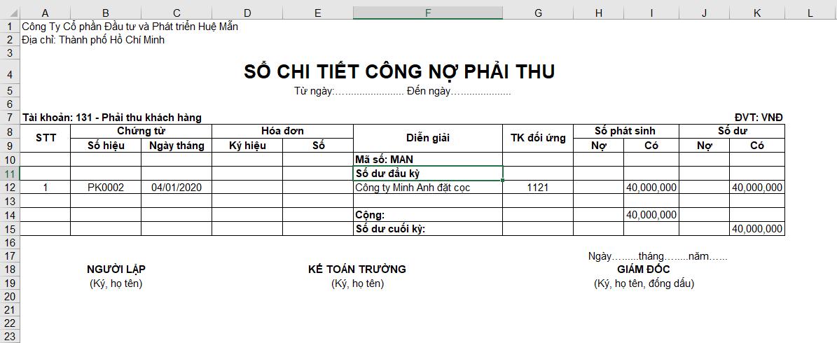Hướng dẫn cách ghi sổ chi tiết công nợ phải thu chính xác