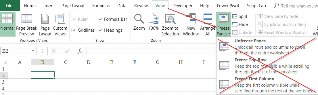 Hướng dẫn sửa các lỗi tính năng Freeze Panes trong Excel