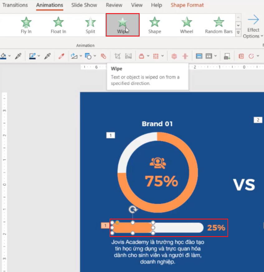 Hướng dẫn sử dụng hiệu ứng Powerpoint cho số liệu và đồ thị