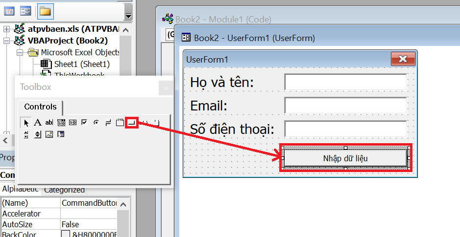 Hướng dẫn chi tiết các bước tạo form nhập liệu bằng VBA Excel