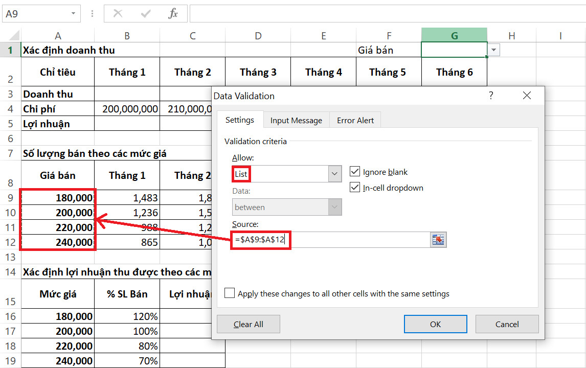 Hướng dẫn lập bảng tính lợi nhuận bằng Excel dựa theo biến động giá 21