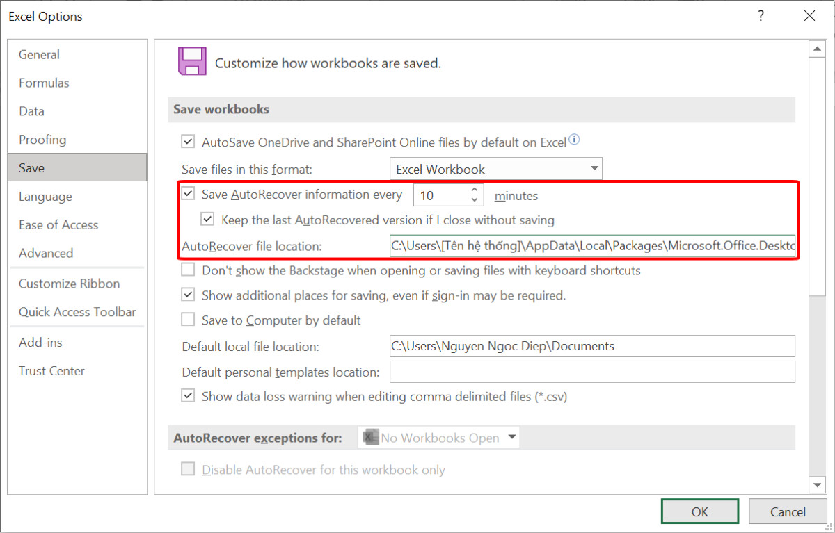 Hướng dẫn cách lấy lại file Excel chưa lưu, bị lưu đè, lưu trên đám mây