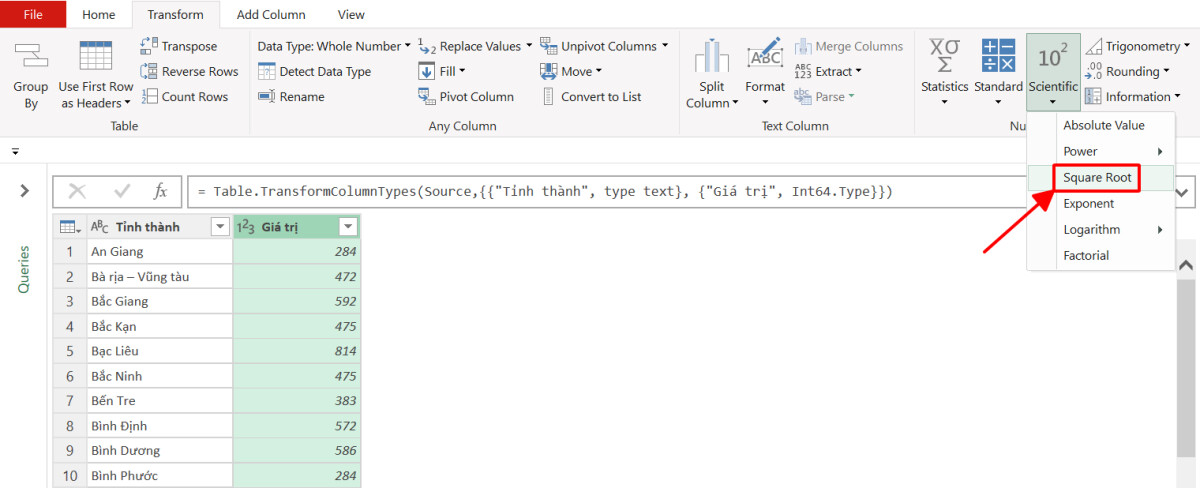 Cách tính căn bậc 2 trong Excel đơn giản, dễ hiểu