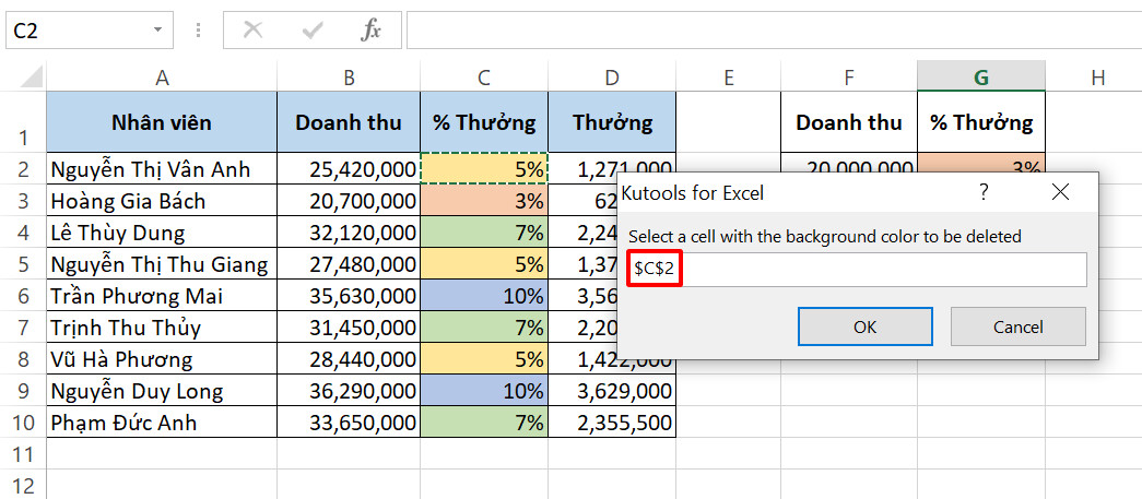 Cách xóa dòng trong Excel dựa theo màu sắc
