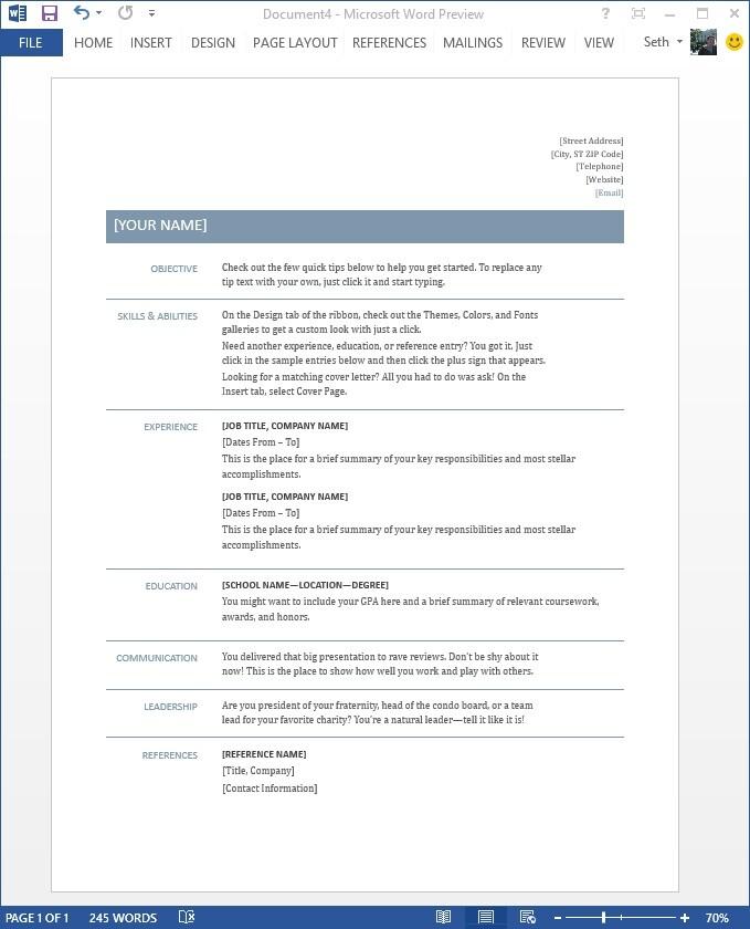 Tổng hợp các mẫu template Word đẹp và các nội dung mới trong Word 2013