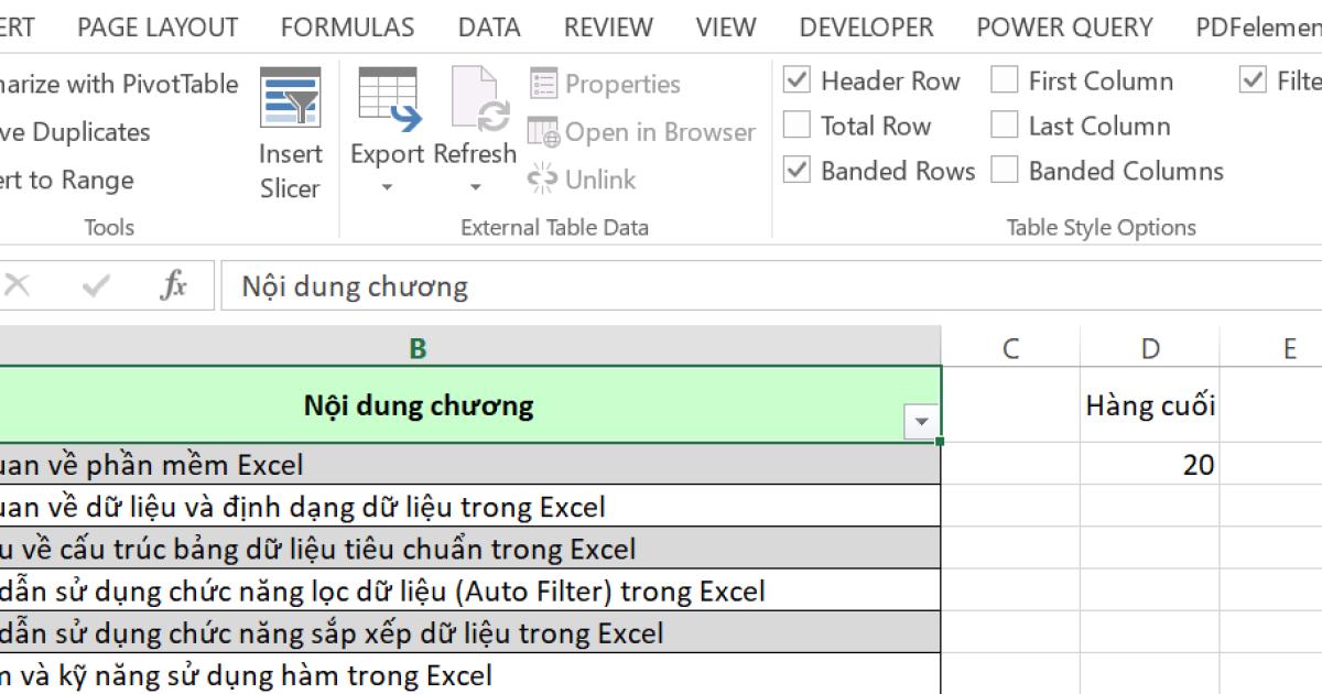 Hướng dẫn cách tìm dòng cuối trong VBA cho dữ liệu bảng Excel