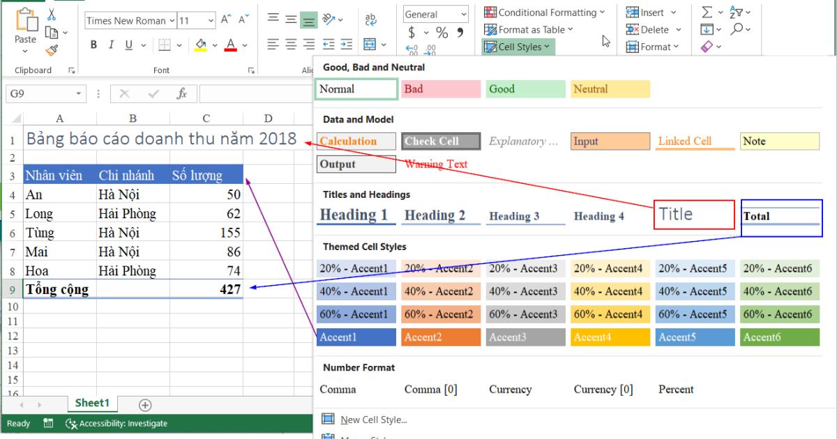 Hướng dẫn trình bày bảng tính Excel đẹp và chuyên nghiệp nhất