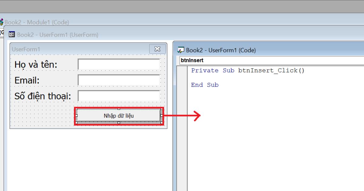 Hướng dẫn chi tiết các bước tạo form nhập liệu bằng VBA Excel