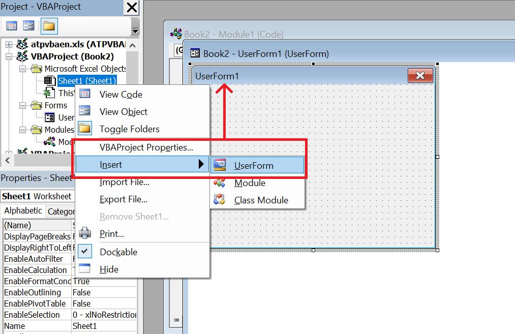Hướng dẫn chi tiết các bước tạo form nhập liệu bằng VBA Excel