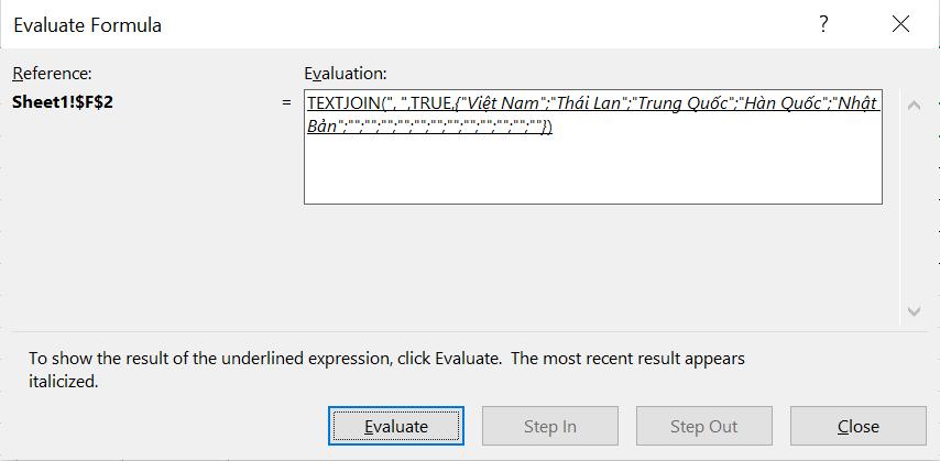 Hướng dẫn dùng hàm TEXTJOIN để ghép chuỗi văn bản trong Excel