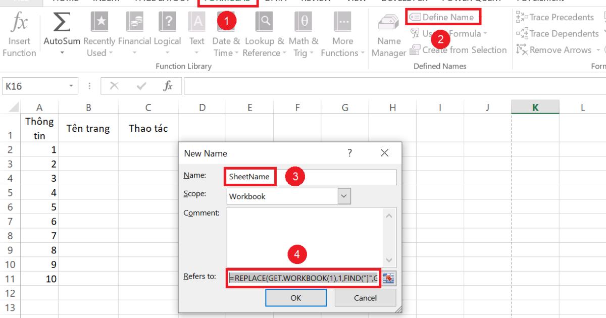 Hướng dẫn cách tạo mục lục trong Excel di chuyển giữa các trang tính