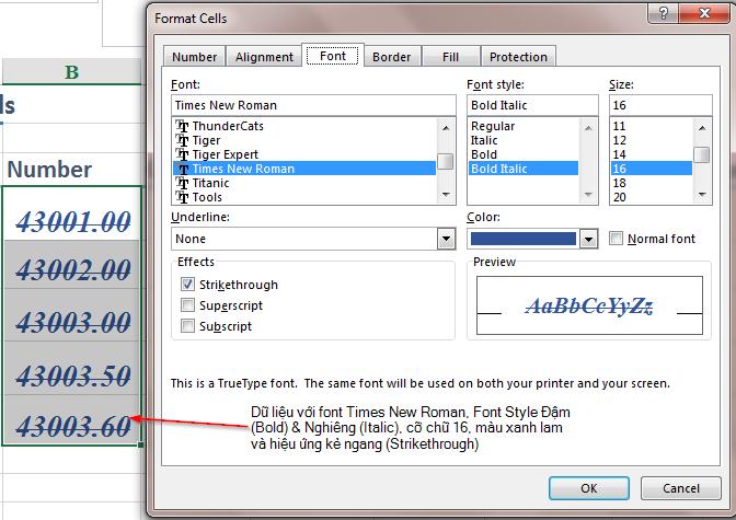 Hướng dẫn sử dụng Format Cells trong Excel để giải bài thi MOS