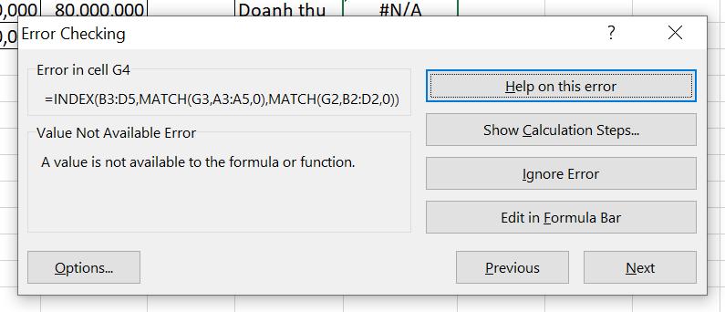Cách sửa lỗi công thức trong Excel bằng nhóm công cụ Formula Auditing