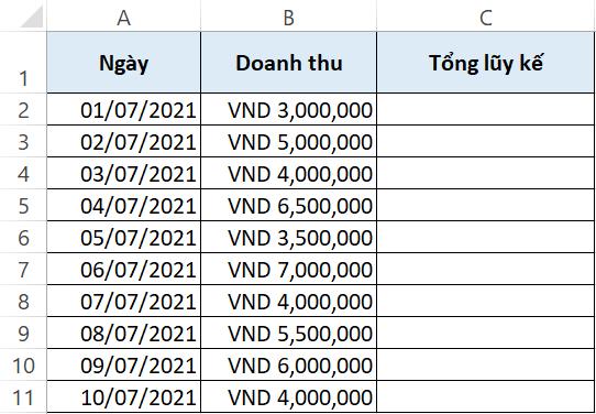 Hướng dẫn tính lũy kế trong Excel bằng hàm SUM và vẽ đồ thị doanh số
