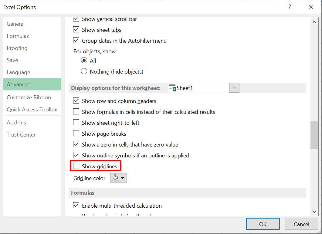 Hướng dẫn cách bật, tắt đường kẻ mờ trong Excel