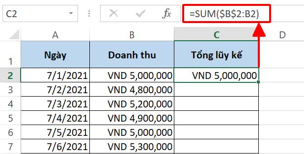 5 CÁCH TÍNH LŨY KẾ NHANH CHÓNG VÀ ĐƠN GIẢN TRÊN EXCEL