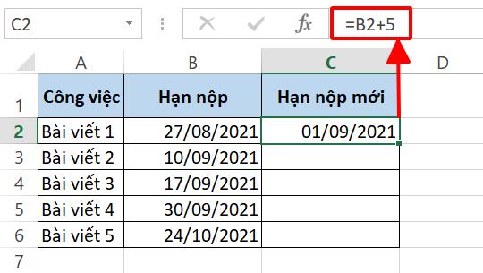 Hướng dẫn cách cộng ngày trong Excel đơn giản và nhanh chóng