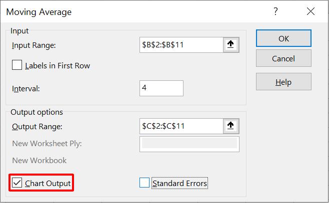 Hướng dẫn cách tính đường trung bình động trong Excel đơn giản