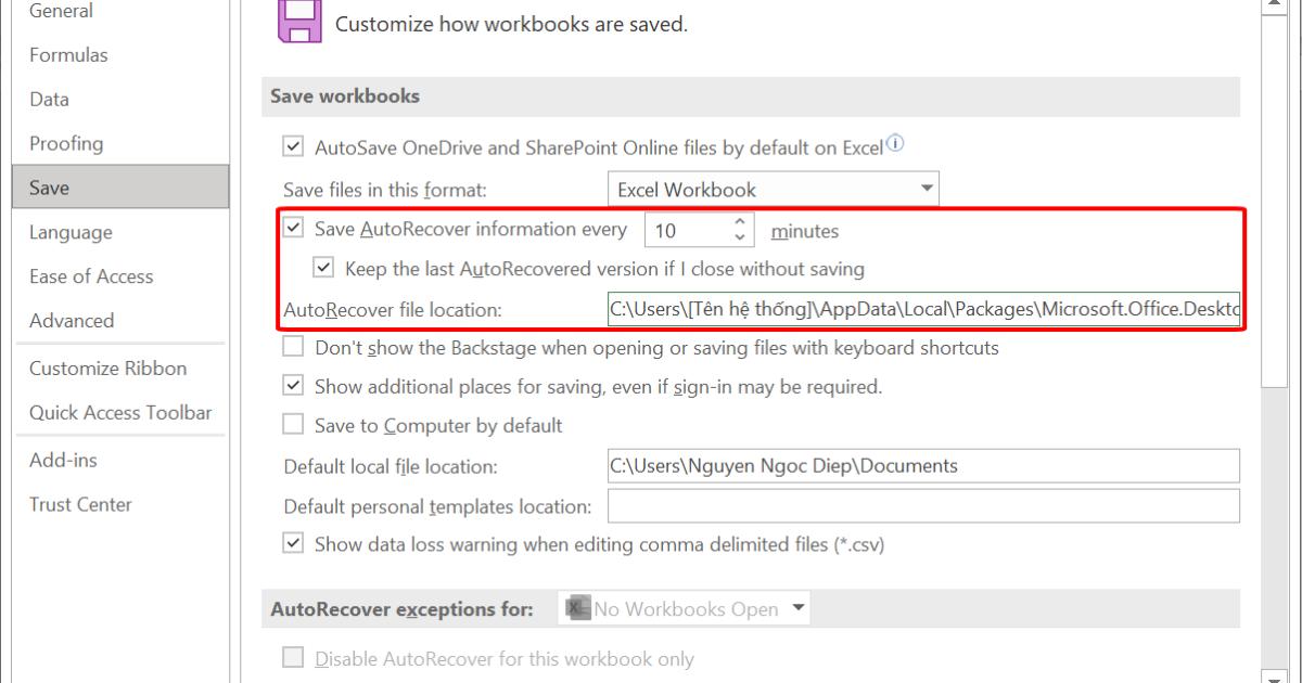 Hướng dẫn cách lấy lại file Excel chưa lưu, bị lưu đè, lưu trên đám mây