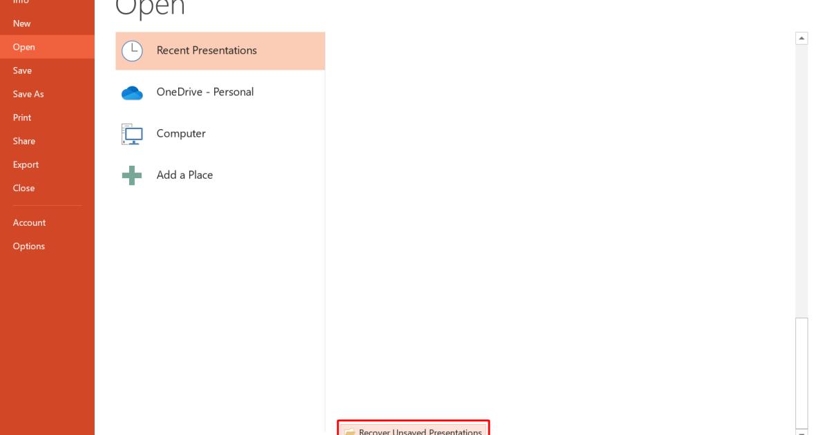 Hướng dẫn cách lấy lại file PowerPoint chưa lưu hoặc đã bị xóa