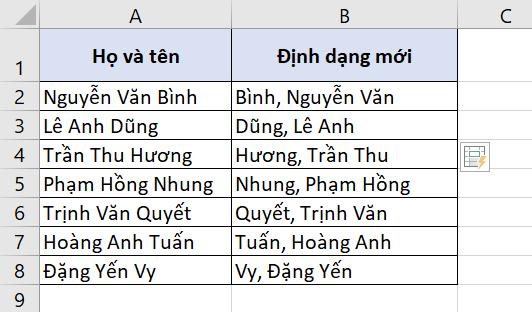 Hướng dẫn cách tách họ, tên và tên đệm trong Excel