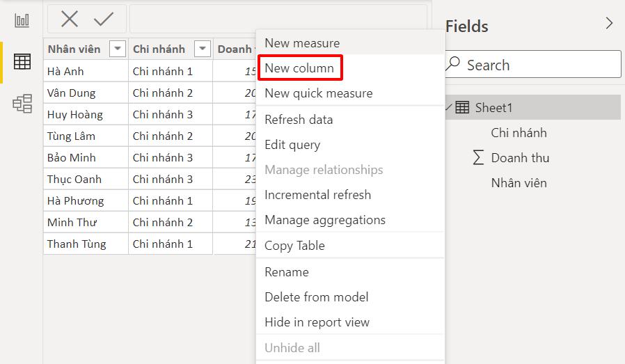 Hướng dẫn sử dụng hàm IF trong Power BI đi kèm ví dụ